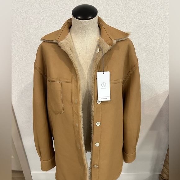Bogner camel leather Jacket with Shearling Lining - Picture 2 of 13